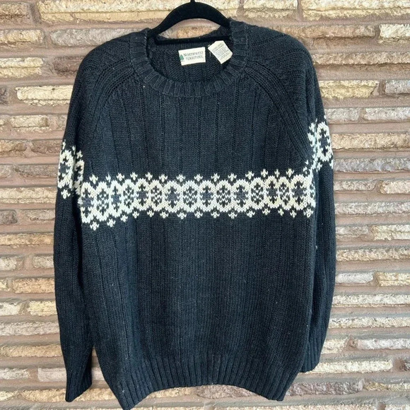 Northwest Territory Vintage Men's Gray Nordic Stripe Casual Sweater - Picture 6 of 6